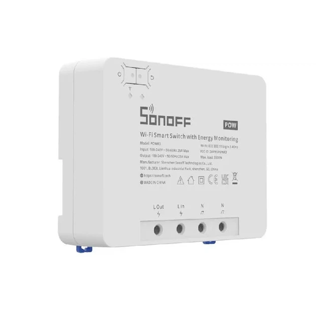 Розумний перемикач Wi-Fi Sonoff POWR3 з функцією вимірювання струму (POWR3) - зображення 4