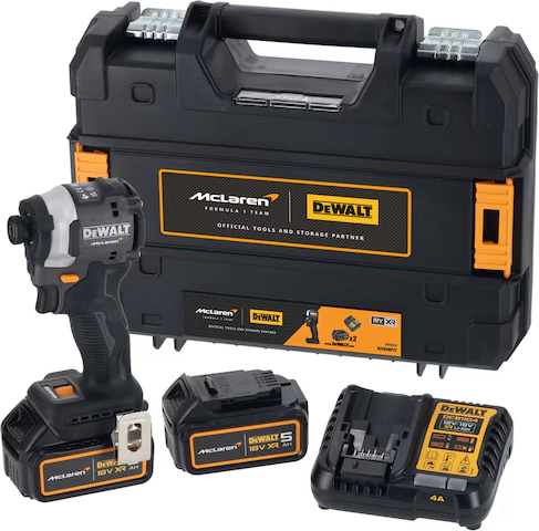 Шурупокрут ударний DeWalt McLaren F1 18 В XR з 2 акумуляторами 5 Аг (DCF85MP2T-QW) - зображення 2