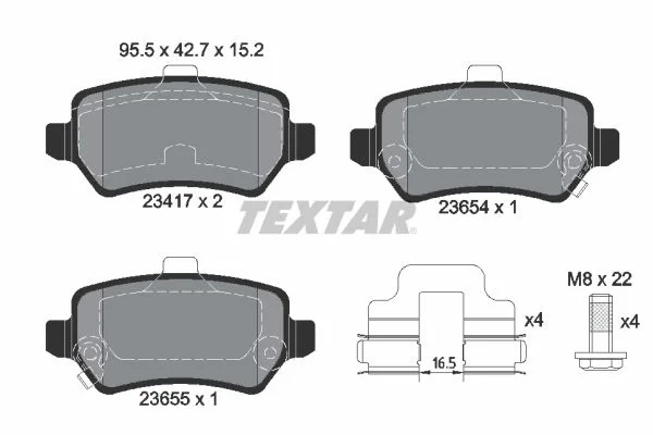 Комплект гальмівних колодок TEXTAR 2341703 Opel Astra, CORSA, Combo, Zafira, Meriva; KIA Ceed, Pro Ceed 1605128, 1605995, 58302A2A20 - изображение 9