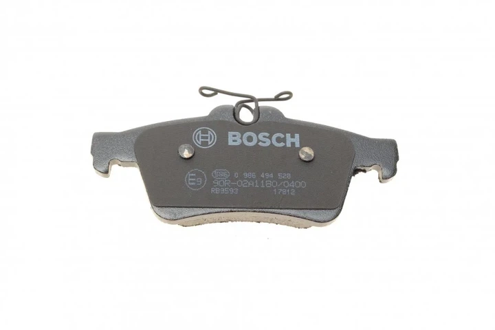 Гальмівні колодки BOSCH 0986494528 Volvo V40, C30, V50, S40; Mazda 3, 5; Opel Vectra; Jaguar XK, XF; Renault Laguna; Ford Focus, C-Max, Kuga; Citroen C5; Peugeot 508 C2Y32648Z, C2Y32348ZA, C2P17595 - зображення 2
