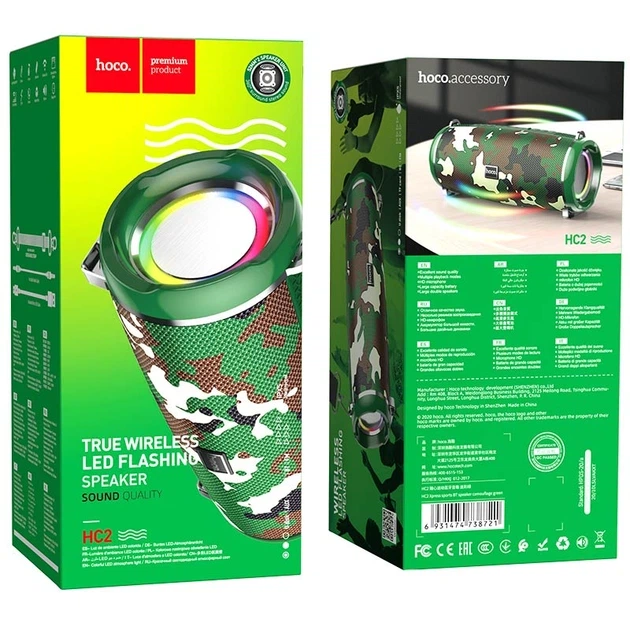 Портативная колонка Hoco HC2 Xpress Sports BT Speaker 5W*2 Camouflage Green - изображение 4