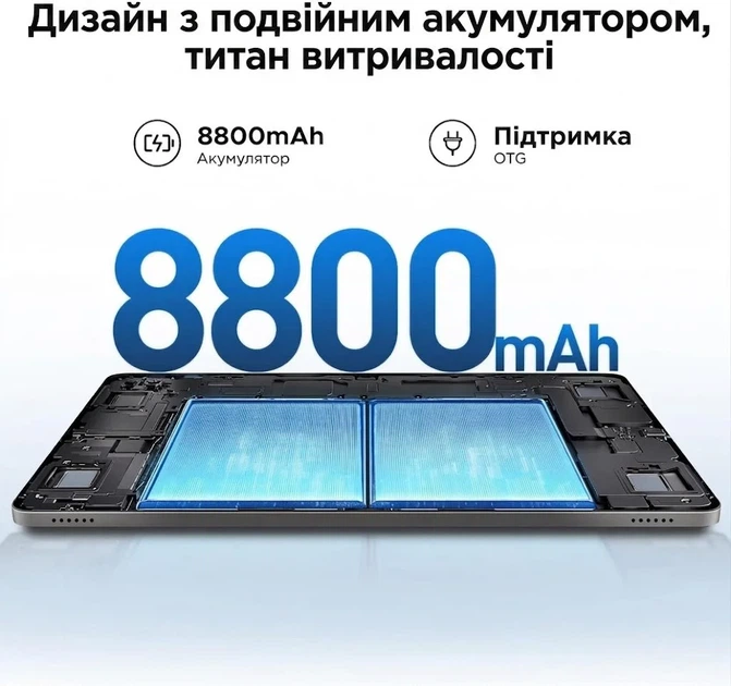 Планшет 12" 2K DOOGEE T36 8+24/256Gb 4G 2-SIM 8 ядер Android 15 8800 mAh Чорний (101680445) - зображення 4