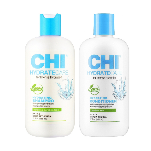 Набір для зволоження та захисту волосся CHI Hydrate Care Шампунь 355 мл + Кондиціонер 355 мл - Фото 1 Набір для зволоження та захисту волосся CHI Hydrate Care Шампунь 355 мл + Кондиціонер 355 мл - зображення 1