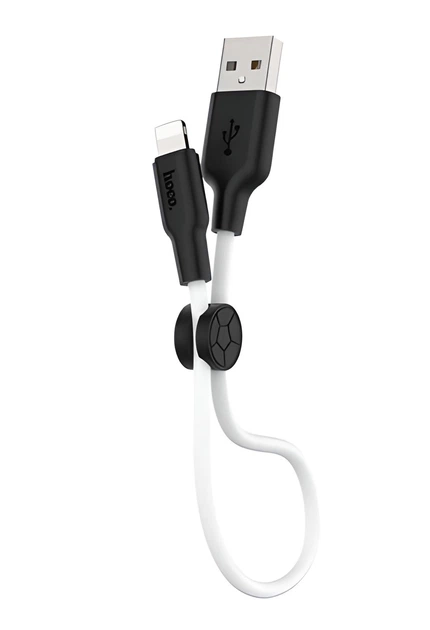 Кабель HOCO X21 Plus Silicone Lightning 2,4A/0,25m. Black&White - Фото 1 Кабель HOCO X21 Plus Silicone Lightning 2,4A/0,25m. Black&White - зображення 1