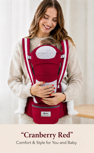 Переноса-кенгуру для детей с поясом Cranberry Red - Фото 6 Переноса-кенгуру для детей с поясом Cranberry Red - изображение 6