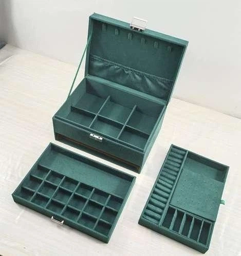Ящик-органайзер для украшений Soulima Jewelry Box с ключом - многоярусный органайзер для хранения драгоценностей и бижутерии (21954) - изображение 6