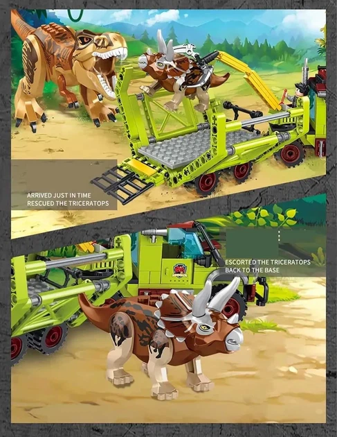 Конструктор Jurassic World Спасение трицератопса FC3738 517 деталей - изображение 8