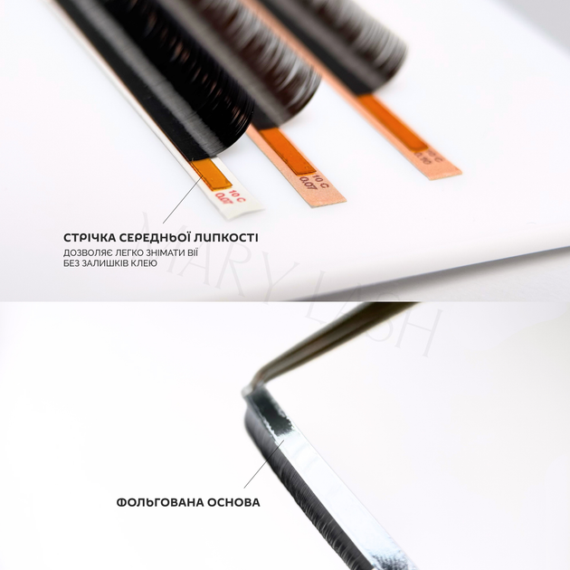 Ресницы для наращивания MARY LASH 0,10 Black Classic lashes изгиб C Mix 6-11 - изображение 8