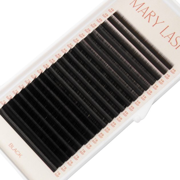 Ресницы для наращивания MARY LASH 0,07 Black Volume lashes изгиб C Mix 6-11 - изображение 2