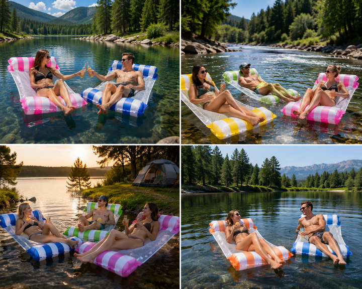 Надувний водний гамак-матрац для плавання Pool Loungers з сіткою - Фото 3 Надувний водний гамак-матрац для плавання Pool Loungers з сіткою - зображення 3