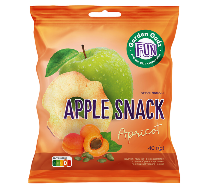 Чипсы яблочные Garden Gadz Apricot со вкусом абрикоса 40 г - Фото 1 Чипсы яблочные Garden Gadz Apricot со вкусом абрикоса 40 г - изображение 1