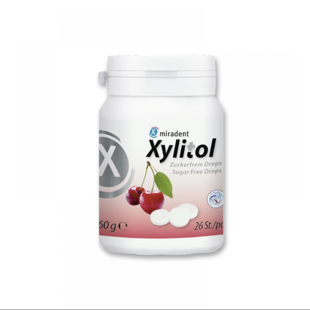Полезные леденцы для зубов miradent Xylitol Drops вишня 26 шт. - Фото 1 Полезные леденцы для зубов miradent Xylitol Drops вишня 26 шт. - изображение 1