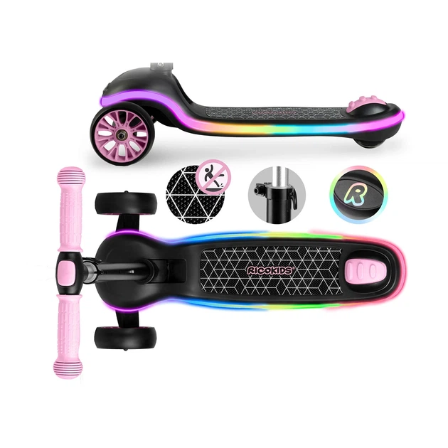 Hulajnoga trojkolowa dla dzieci balansowa LED RICOKIDS Leddi Czarno-rozowa (5903890632786) - Zdjęcie 3 Hulajnoga trojkolowa dla dzieci balansowa LED RICOKIDS Leddi Czarno-rozowa (5903890632786) - obraz 3