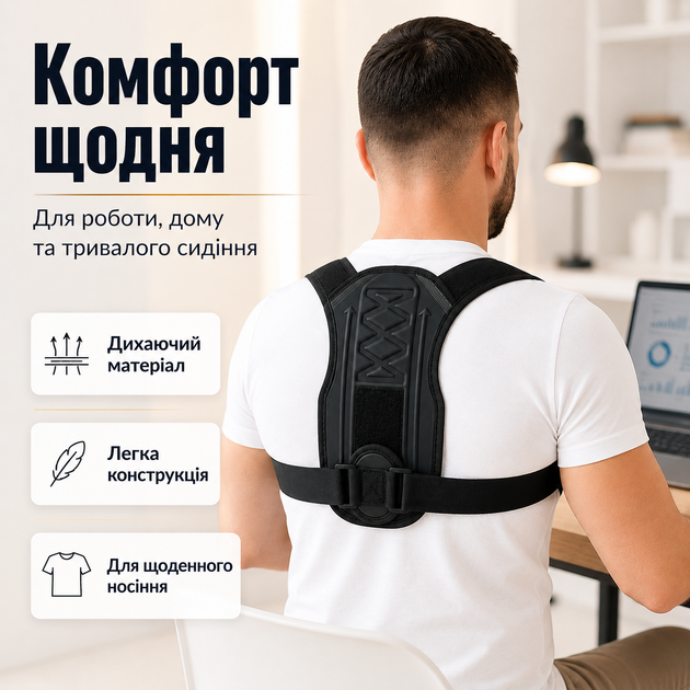 Корректор осанки ортопедический L корсет для спины на липучке анатомический пояс коррекция осанки FILLBOSS - изображение 4