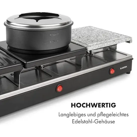 Гриль раклет из фондю Klarstein Fonduelette XL 3в1 12 человек 1650W (10035220) - изображение 2