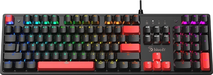 Клавіатура дротова A4Tech Bloody S520N BLMS Red Plus USB Fire Black (A4TKLA47737) - зображення 2