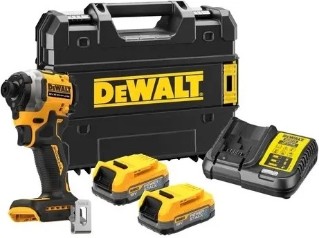 Akumulatorowa zakrętarka udarowa DeWalt 18V XR POWERSTACK 1/4" z 2 akumulatorami 1.7 Ah (DCF850E2T-QW) - obraz 3