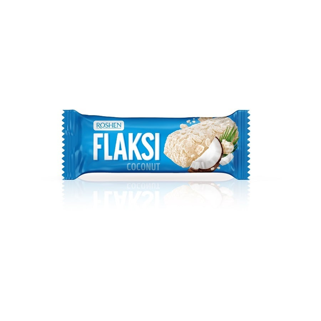 Цукерки Roshen "Flaksi" з кокосом і вафельними пластівцями в білій глазурі, 500 г - изображение 2