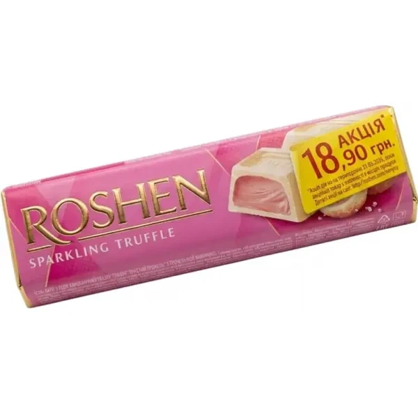 Roshen Truffle Sparkling — нижній трюфельний батончик з вином та кавовою глазур'ю 41 г - Фото 1 Roshen Truffle Sparkling — нижній трюфельний батончик з вином та кавовою глазур'ю 41 г - зображення 1