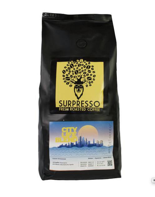 Кава в зернах Surpresso CityLife Blend 50/50 0,25 кг Купаж - Фото 3 Кава в зернах Surpresso CityLife Blend 50/50 0,25 кг Купаж - изображение 3