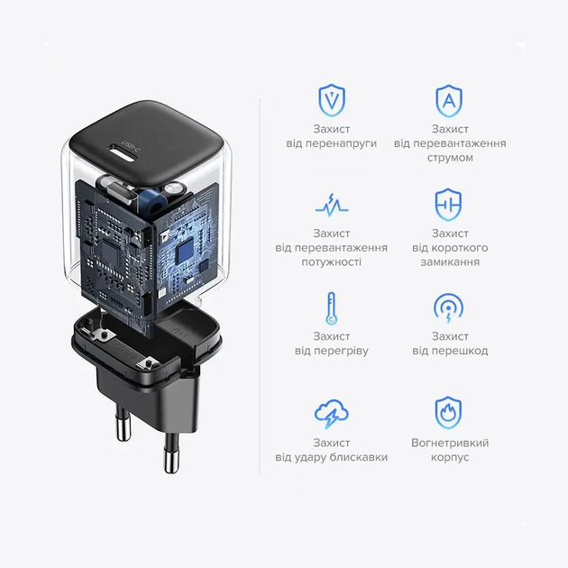 Мережевий зарядний пристрій UGREEN CD318 Nexode mini 20W Charger EU (UGR-90664) (UGR-90664) - Фото 6 Мережевий зарядний пристрій UGREEN CD318 Nexode mini 20W Charger EU (UGR-90664) (UGR-90664) - изображение 6