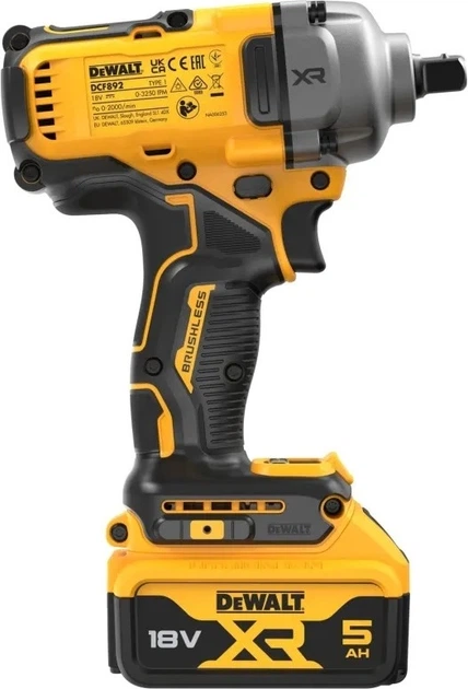 Акумуляторний ударний гайковерт DeWalt 18V XR 1/2" 812 Нм з 2 акумуляторами 5 Аг (DCF892P2T-QW) - зображення 4