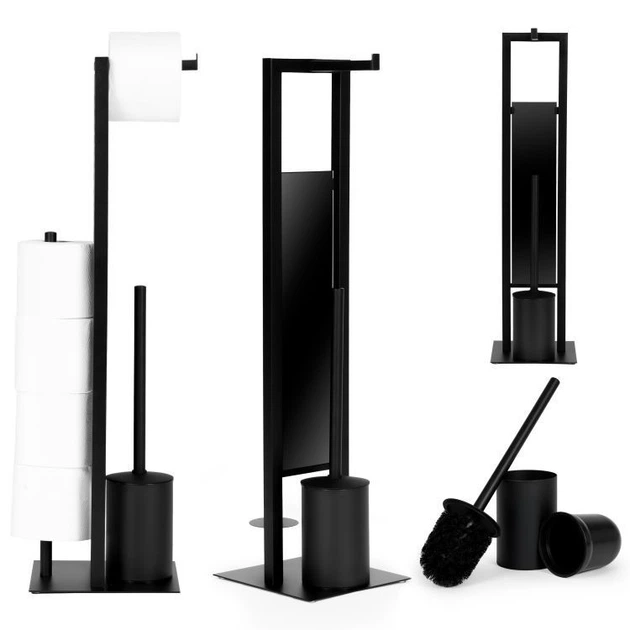 Тримач для туалетного паперу та щітки ModernHome by Multistore AIE-47-1 Чорний (5905817011568) - зображення 10