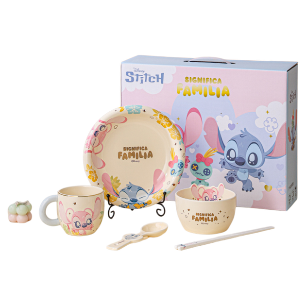 Подарочный набор посуды Disney «Stitch» Стич из керамики на одну персону - изображение 2