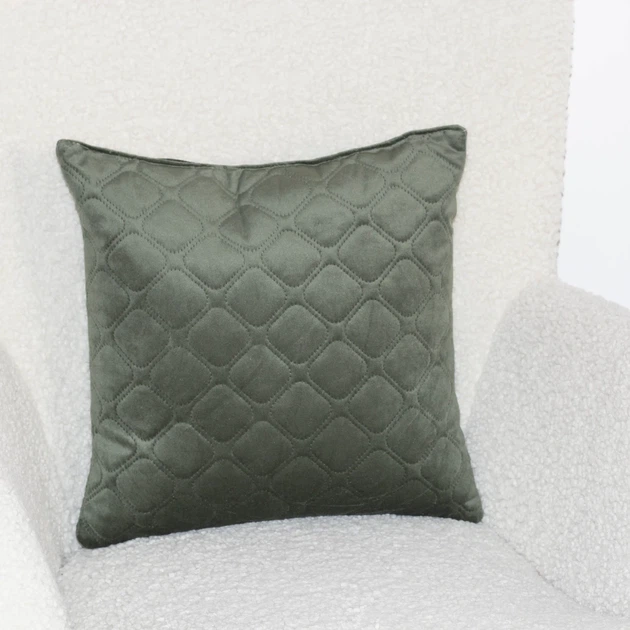 Подушка декоративна 50×70 ТЕП VELOUR темно-зелена Dark Green, велюр, м’яка, антиалергенна - зображення 3