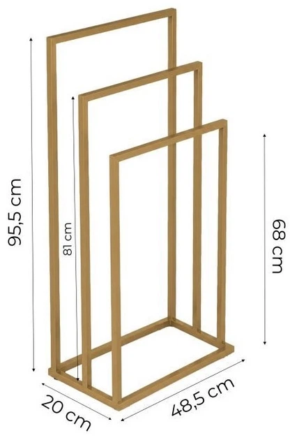 Stojak na ręczniki ModernHome by Multistore AIE-43-20 3 szczeble Złoty (5905817011490) - obraz 8