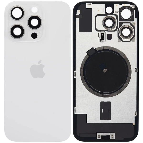 Задня кришка для iPhone 16 Pro MagSafe зі склом камери оригінал Китай White - Фото 1 Задня кришка для iPhone 16 Pro MagSafe зі склом камери оригінал Китай White - зображення 1
