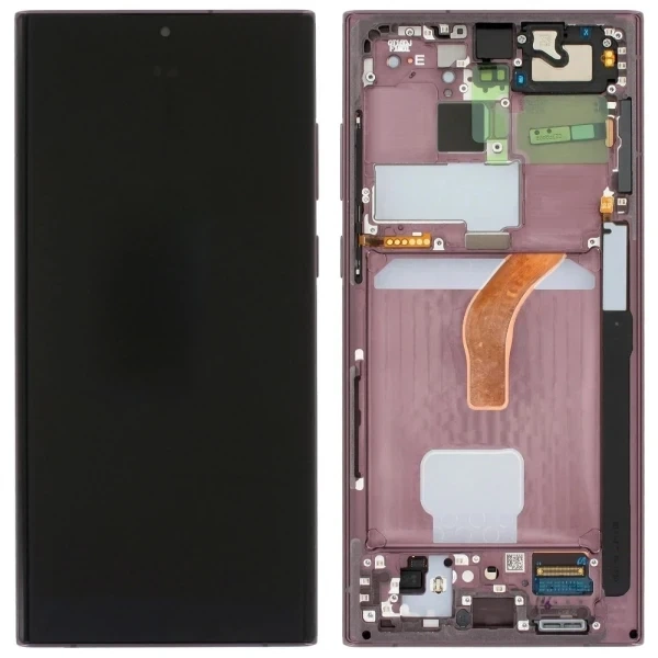 Дисплей для Samsung Galaxy S22 Ultra 5G S908 з тачскріном і рамкою оригінал 100% Service Pack Burgundy - Фото 1 Дисплей для Samsung Galaxy S22 Ultra 5G S908 з тачскріном і рамкою оригінал 100% Service Pack Burgundy - зображення 1
