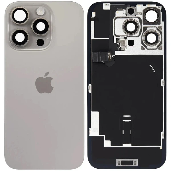 Задня кришка для iPhone 16 Pro MagSafe зі шлейфом оригінал Китай Natural Titanium - Фото 1 Задня кришка для iPhone 16 Pro MagSafe зі шлейфом оригінал Китай Natural Titanium - зображення 1