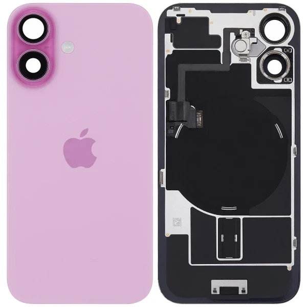 Задня кришка для iPhone 16 MagSafe зі шлейфом оригінал Китай Pink - Фото 1 Задня кришка для iPhone 16 MagSafe зі шлейфом оригінал Китай Pink - зображення 1