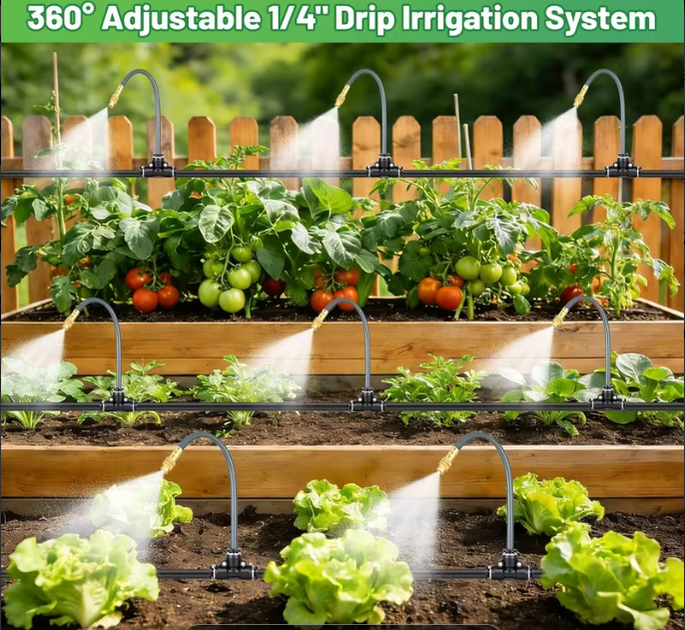 Набір крапельного мікрополиву Drip Irrigation System 10 м для тераси, саду та рослин - зображення 2