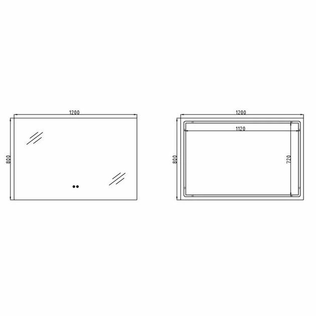 Зеркало Qtap Taurus (TA1) 1200×800 мм с LED-подсветкой Touch, с антизапотеванием, с диммером, рег. темп цвета (3000-6500K) - изображение 2