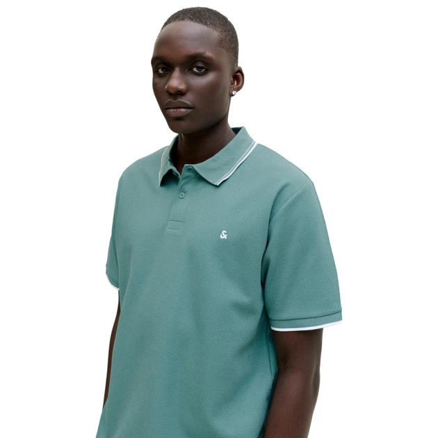 Поло JJEAUSTIN POLO SS NOOS Jack & Jones 12268130-Mineral Blue S Бірюзовий (5715830455207) - Фото 4 Поло JJEAUSTIN POLO SS NOOS Jack & Jones 12268130-Mineral Blue S Бірюзовий (5715830455207) - зображення 4