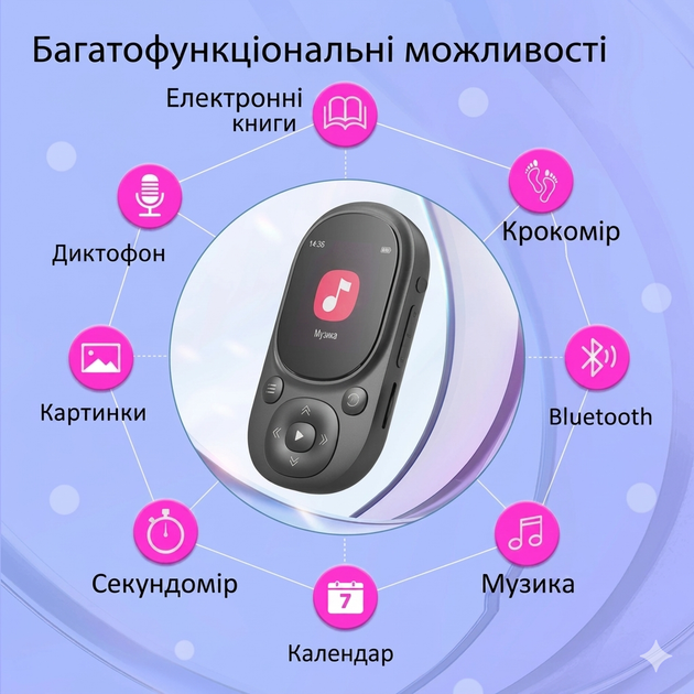 MP3 плеєр Mechen A11 Bluetooth 5.3 Hi-Fi 32Gb з кліпсою чорний - зображення 13