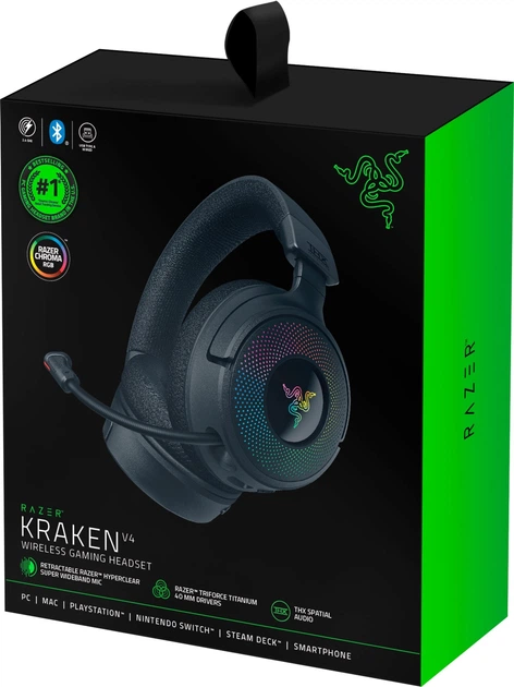 Наушники Навушники з мікрофоном Razer Kraken V4 Black (RZ04-05170100-R3M1) - Фото 9 Наушники Навушники з мікрофоном Razer Kraken V4 Black (RZ04-05170100-R3M1) - изображение 9