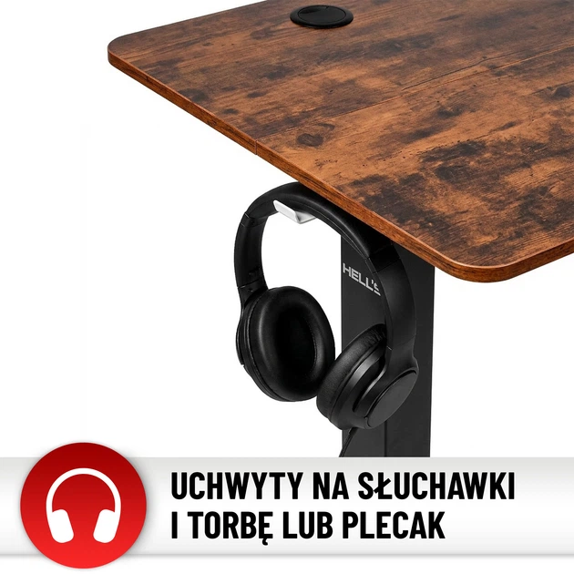 Стіл Hell's Chair Rustic Brown з електричним регулюванням 140x70 см - изображение 11