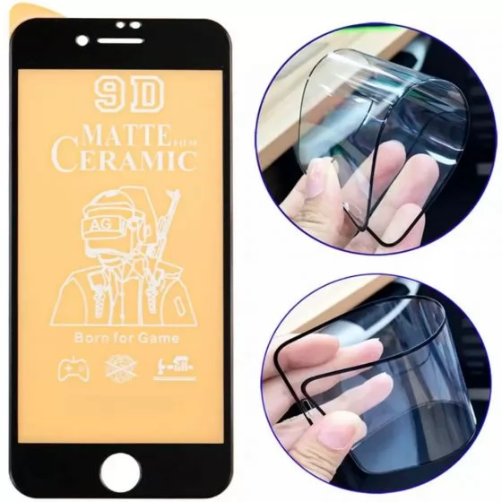 Ударопрочное матовое стекло 9D для Apple iPhone 7+ Plus / 8+ Plus (Black, Anti-Glare, Гнучке) - Фото 1 Ударопрочное матовое стекло 9D для Apple iPhone 7+ Plus / 8+ Plus (Black, Anti-Glare, Гнучке) - изображение 1