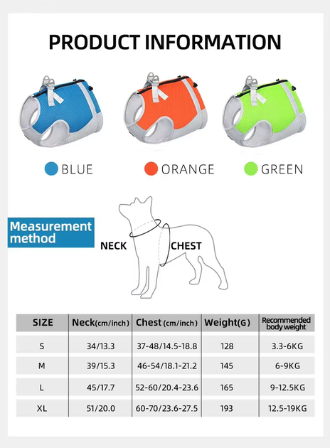 Летний охлаждающий жилет для собак Derby Summer Dog Cooling Vest PA0116-4, Green, M - изображение 8