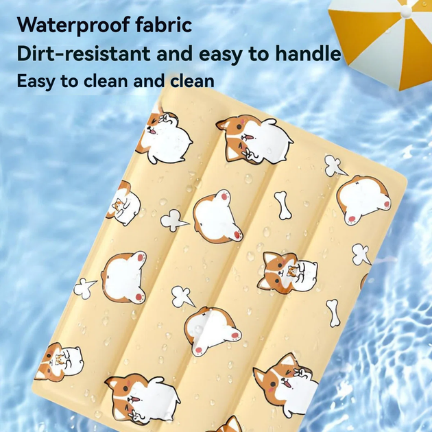 Охолоджуючий килимок для собак та кішок GEL Material Summer Pet Cooling Mat, Corgi Beige, 60х90 см - зображення 5