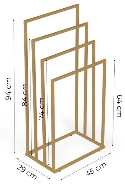 Stojak na ręczniki ModernHome by Multistore AIE-44-20 4 szczeble Złoty (5905817011520) - obraz 7