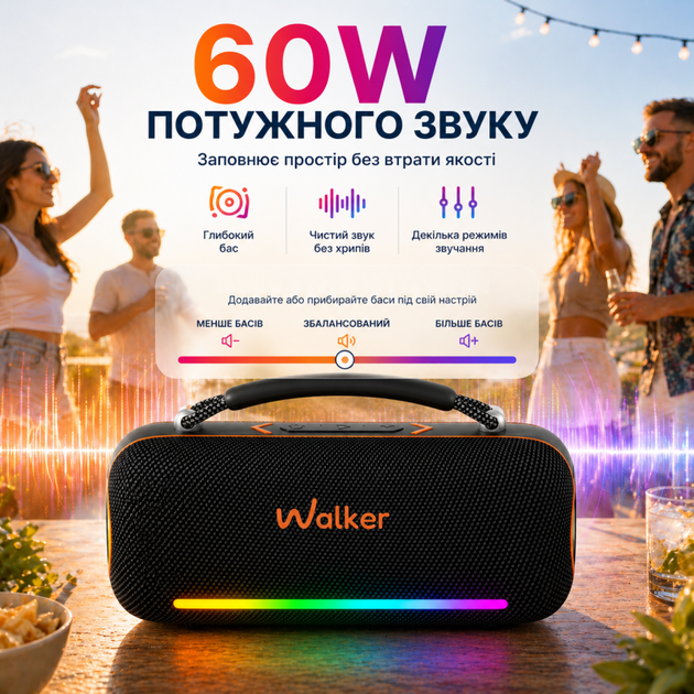 Портативна колонка WALKER WSP-750 60W - изображение 6