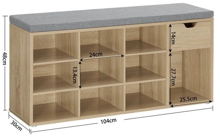 Тумба для взуття ModernHome by Multistore 10 полиць Коричнева (5903332086580) - зображення 3