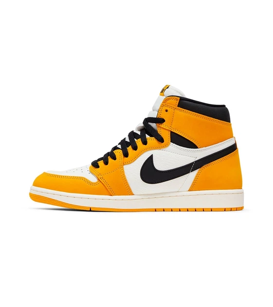 Чоловічі шкіряні кросівки Jordan 1 Retro High OG DZ5485-701 високі білі з жовтим Розмір 43 - зображення 3
