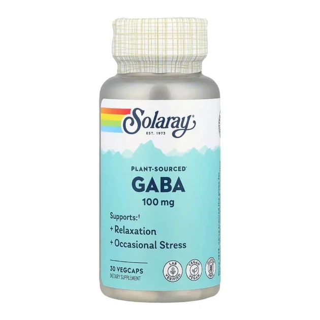 ГАМК GABA 100 мг Solaray, 30 капсул - Фото 1 ГАМК GABA 100 мг Solaray, 30 капсул - зображення 1