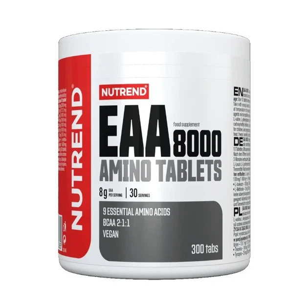 Эссенциальные аминокислоты EAA 8000 Nutrend, 300 капсул - Фото 1 Эссенциальные аминокислоты EAA 8000 Nutrend, 300 капсул - изображение 1