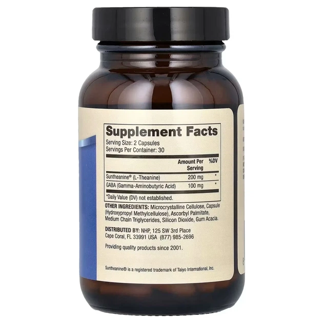 L-теанін з ГАМК, L-Theanine Plus GABA, Dr Mercola, 60 капсул - зображення 2